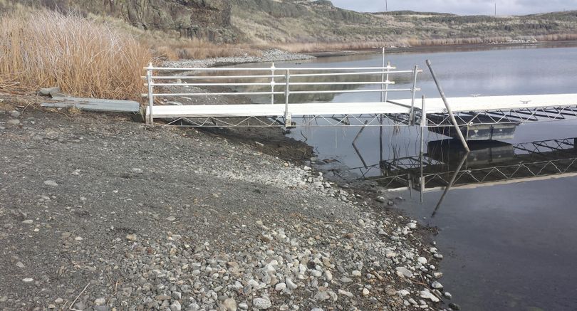 Coffeepot Lake boat launch was closed in February 2015 because of low water.
 (U.S. Bureau of Land Management)