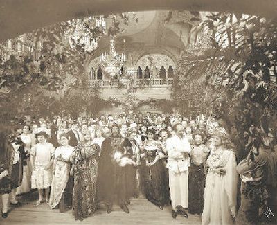 
The Davenport Hotel's Hall of Doges: Authors Paul Dorpat and Jean Sherrard found this old photo on display in the Davenport and were immediately smitten with it. The big problem: How to replicate the scene from a 1911 costume ball? 
 (Courtesy of Northwest Museum of Arts and Culture / The Spokesman-Review)