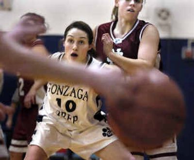 
Gonzaga Prep's Alex Butler battles North Central's Ashlee Michelson for position under the basket on Tuesday night in GSL play.
 (Christopher Anderson/ / The Spokesman-Review)
