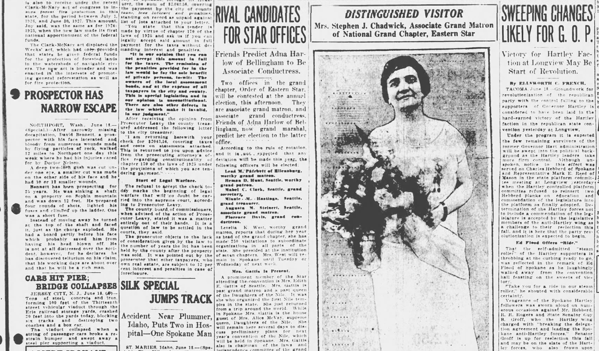 Miner David Bennett was injured when he lit dynamite with a short fuse, the Spokane Daily Chronicle reported on June 18, 1926. (Spokesman-Review archives)