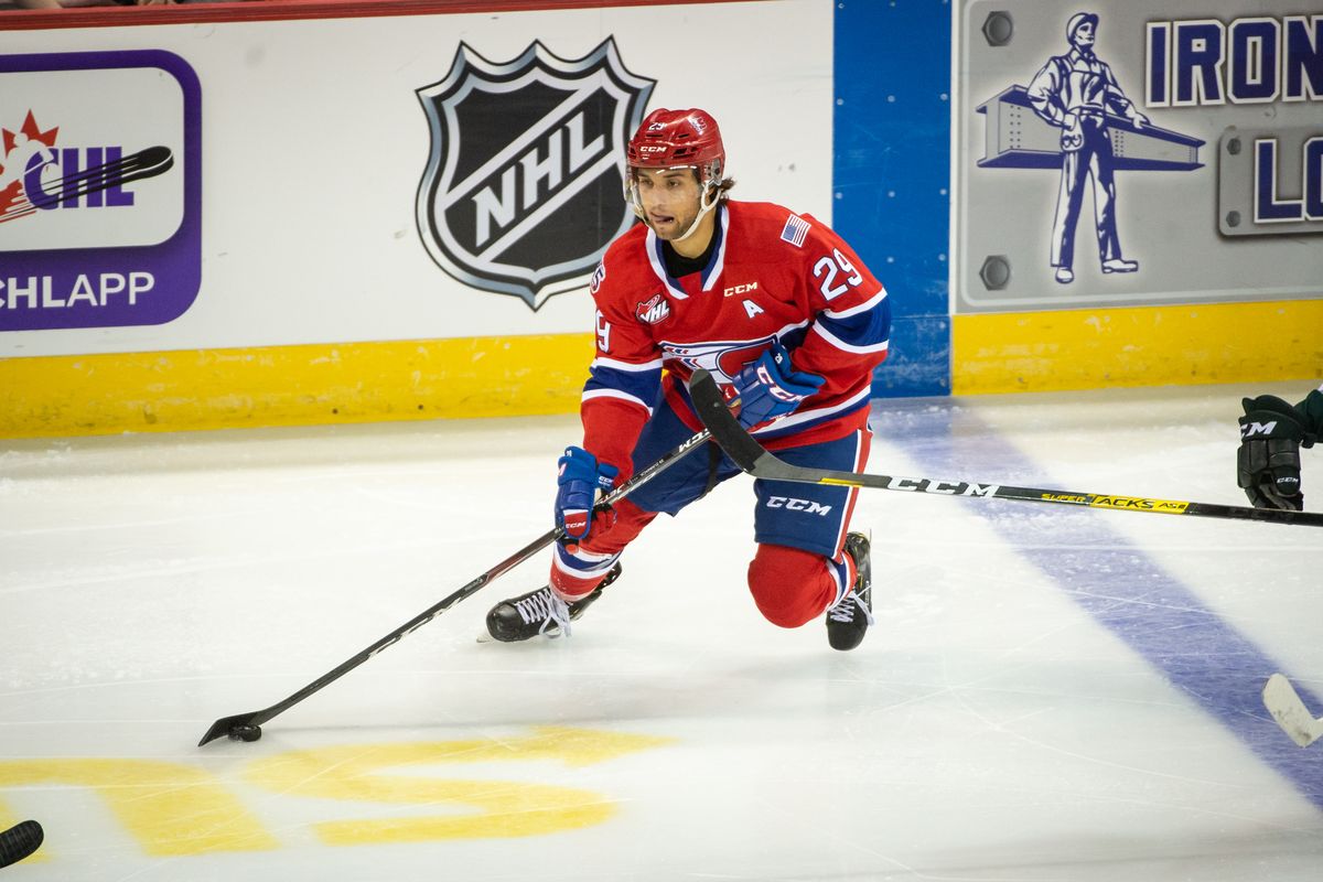 Spokane Chiefs forward Eli Zummack said nobody can outplay his old billet mate, Ty Smith, when is comes to NHL 21. (Libby Kamrowski/The Spokesman-Review)