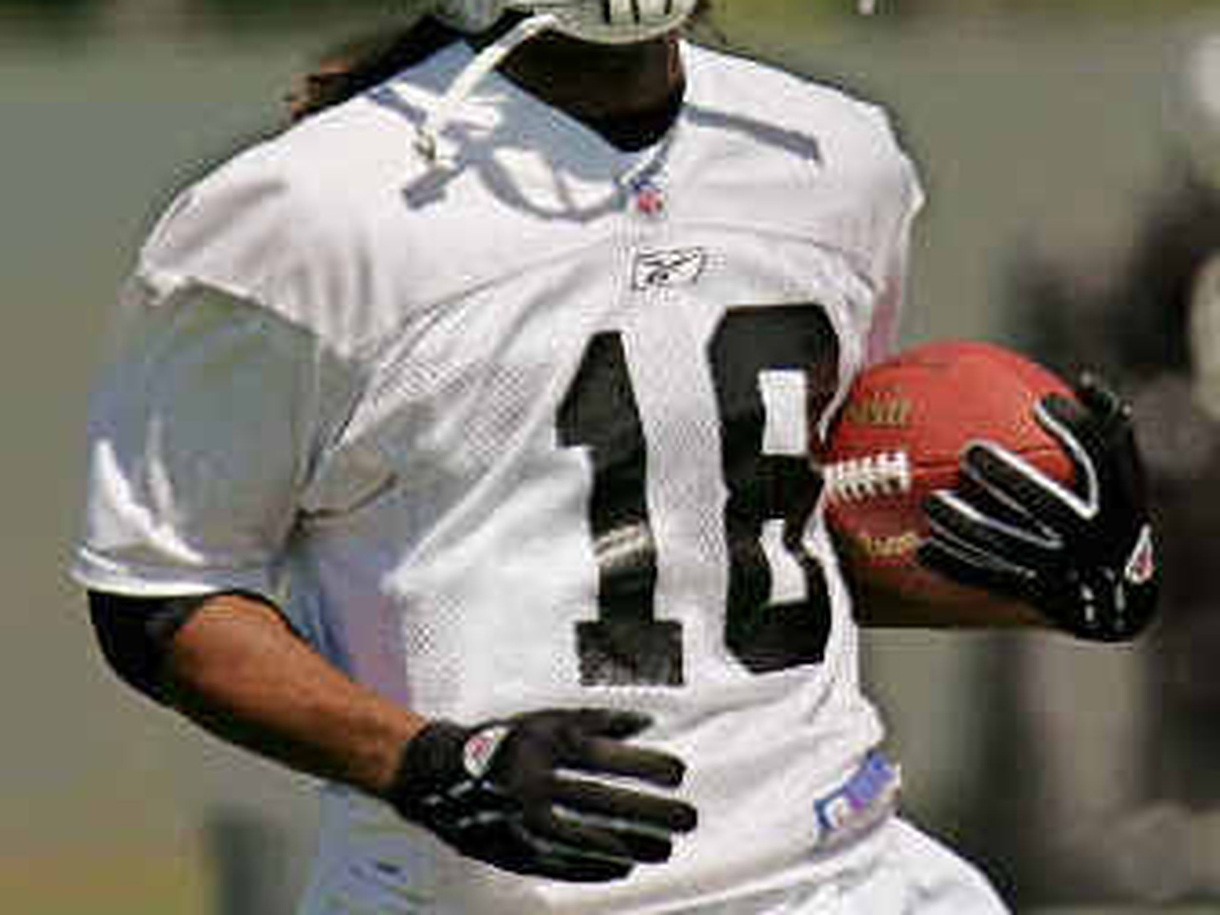 Randy Moss of the Oakland Raiders in action during a game against