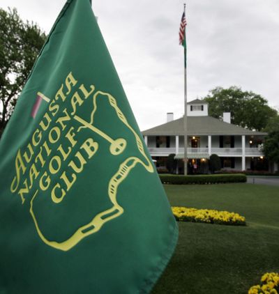 In this April 4, 2007,  photo, cloudy skies appear above the clubhouse at the Augusta National Golf Club in Augusta, Ga. Over nearly four decades, David Loggins’ “Augusta” has become ingrained in the CBS Masters broadcast. For many fans, the easy-flowing guitar and piano is one of the signals of spring. It’s been a staple since 1982, when it aired the first time. Loggins said his moment of inspiration hit him while walking along the 14th fairway with a friend. (David J. Phillip / Associated Press)