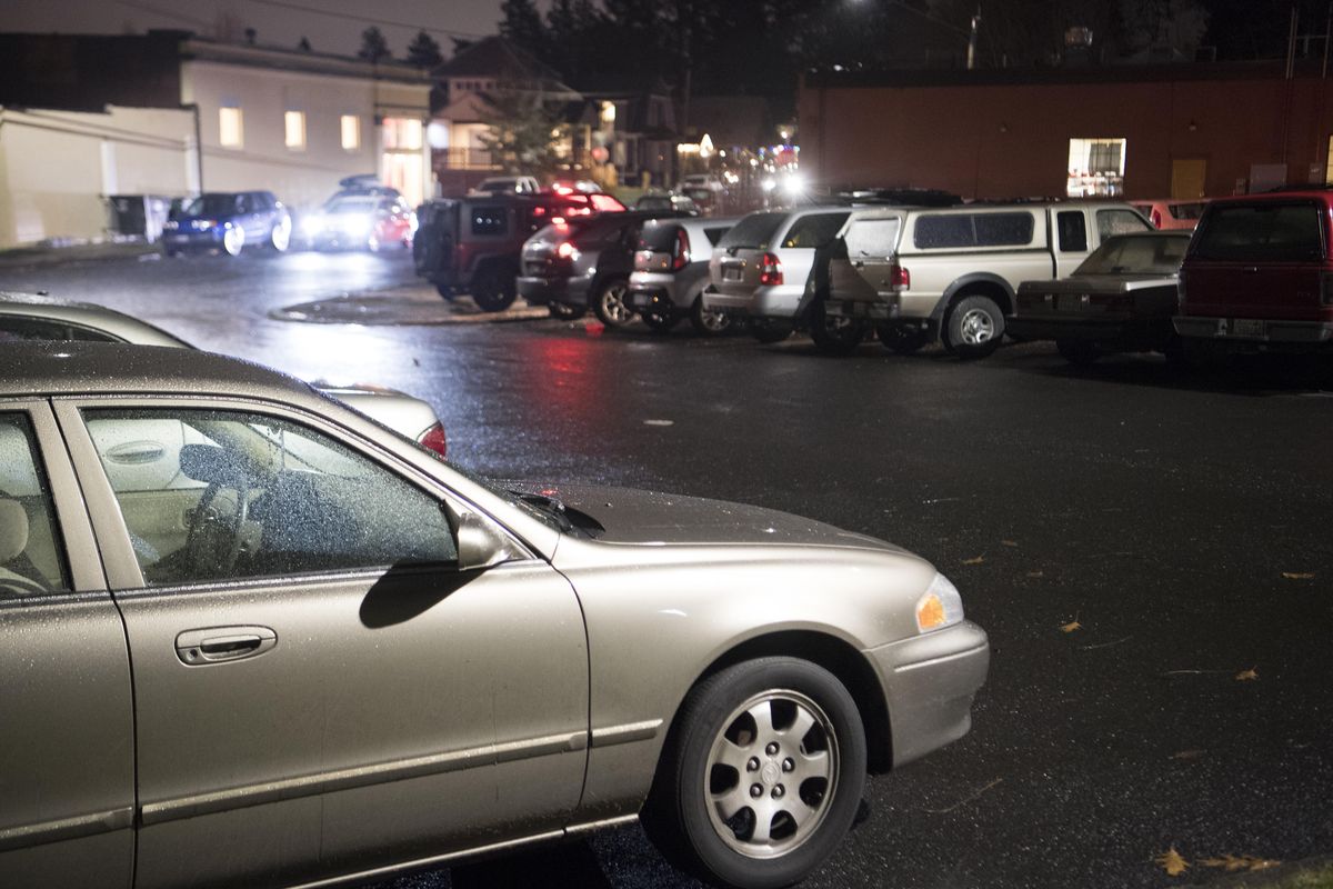 The parking lot next to Grant Park and behind the Perry Street strip will be expanded. (Jesse Tinsley / The Spokesman-Review)