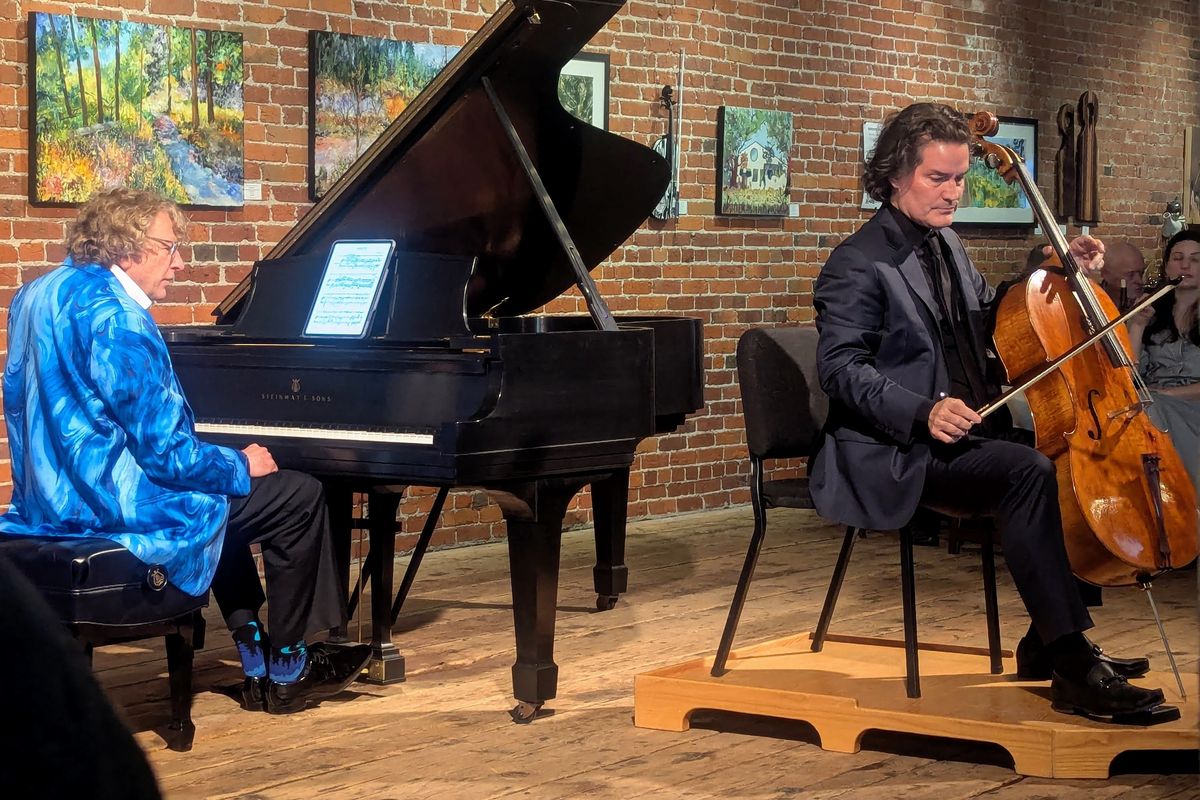 Pianist Piera Lane and cellist Zuill Bailey perform at Barrister Winery.  (Larry Lapidus/For The Spokesman-Review)