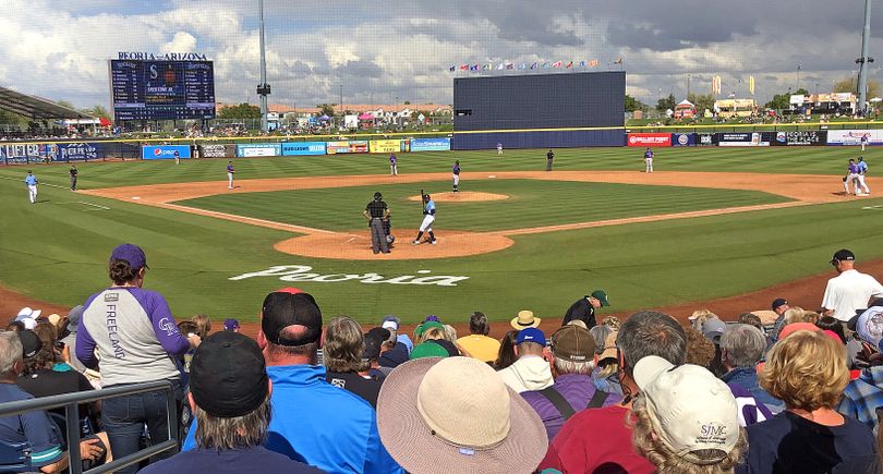 We caught a Mariners-Rockies game at Peoria Sports Complex in early March. (Leslie Kelly)