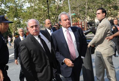 Marc Dreier, center, arrives at Manhattan federal court Monday in New York. The founder and former managing partner of Dreier LLP, who admitted defrauding hedge funds of more than $400 million, was sentenced Friday to 20 years in federal prison.  (Associated Press / The Spokesman-Review)