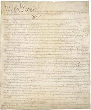 First page of the U.S. Constitution, for a Spin Control post. (historyplace.com)