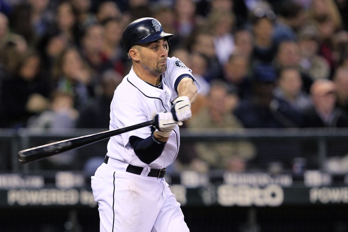 Jack Wilson of the Mariners connects for a three-run double in the fourth inning of Wednesday’s 4-1 victory over Baltimore at Safeco Field.  (Associated Press)