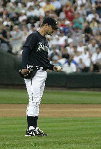 
M's Jamie Moyer allowed five homers, seven earned runs. 
 (Associated Press / The Spokesman-Review)