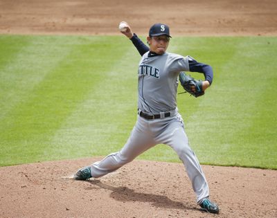 Seattle Mariners starting pitcher Hisashi Iwakuma gave up only six hits with seven strikeouts and no walks in seven innings. (AP)
