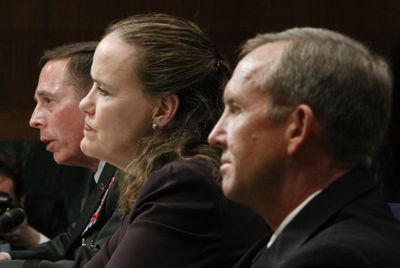 From left, Gen. David Petraeus, commander of the U.S. Central Command; Defense Undersecretary for Policy Michele Flournoy; and U.S. Special Operations Commander Navy Adm. Eric T. Olson testify on Capitol Hill on Wednesday.  (Associated Press / The Spokesman-Review)