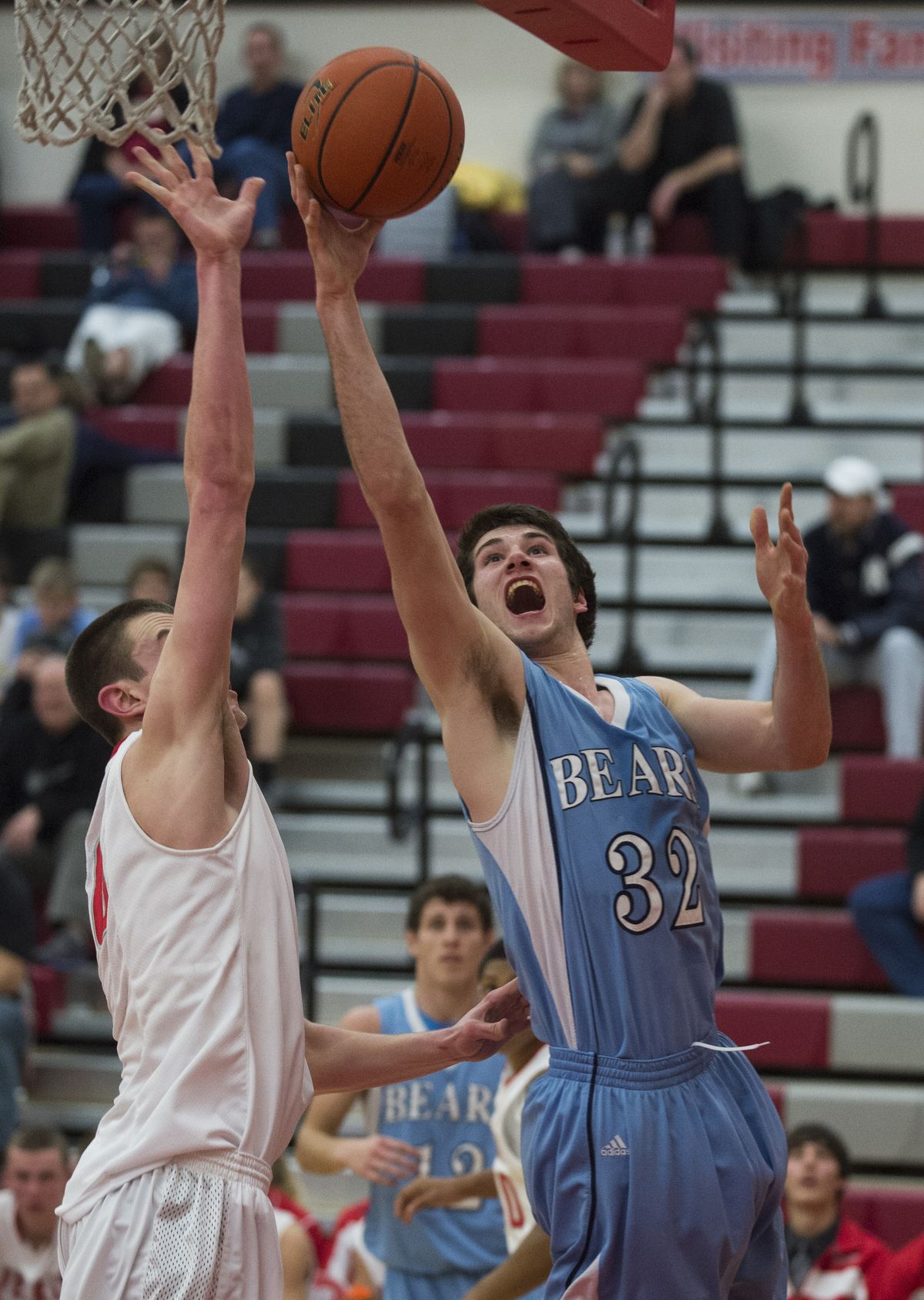 Central Valley’s Beau Byus looks to score over Ferris’ Jensen Rye on Tuesday. (Colin Mulvany)