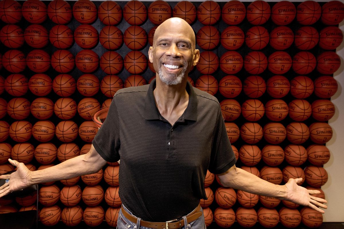 Kareem Abdul-Jabbar, shown Monday in his office,  will embark on a cross-country tour as part of Becoming Kareem, a stage show in which hell discuss his life, answer audience questions and talk about the key mentors in his life he says helped him achieve his goals along the way. (Mark J. Terrill / Associated Press)