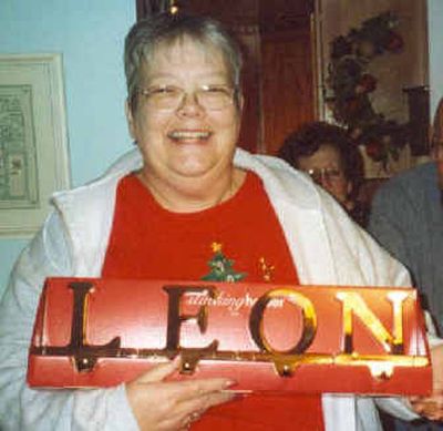 
Sharon Nielsen was a practical joker who, when she visited the home of certain friends, would rearrange a NOEL decoration to say LEON. This Christmas, she got her own decoration. 
 (Photo courtesy of Arthur Giffin / The Spokesman-Review)