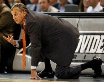 
Connecticut coach Jim Calhoun gives instructions to his team during second-half action against Providence. 
 (Associated Press / The Spokesman-Review)