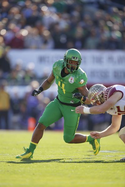 UO safety Erick Dargan leads the Ducks in tackles and interceptions this season. (Associated Press)