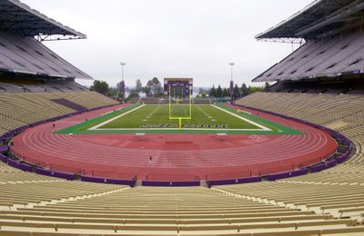 University of Washington’s Husky Stadium sits empty in Seattle. A group of WSU Cougar fans are trying to stop tax  money from helping pay for the $300 million stadium overhaul.Associated Press file (Associated Press file / The Spokesman-Review)