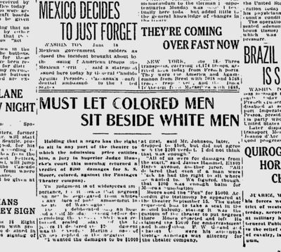 A Spokane jury awarded S.S. Moore, described as “colored,” a judgment of $200 after he sued the Pantages Theater for ordering him to sit in the second balcony. An usher told Moore that it was “the custom of the theater to put negroes there.” (Spokesman-Review archives)
