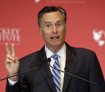 Former Republican presidential candidate Mitt Romney weighs in on the Republican presidential race during a speech at the University of Utah, Thursday, March 3, 2016, in Salt Lake City. The 2012 GOP presidential nominee has been critical of front-runner Donald Trump on Twitter in recent weeks and has yet to endorse any of the candidates. (AP Photo/Rick Bowmer) 