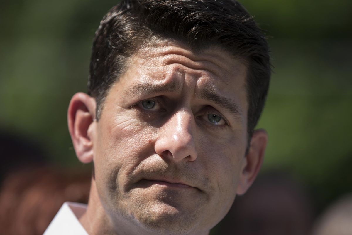 In answer to a reporter’s question, House Speaker Paul Ryan of Wis. said Donald Trump’s comments about an American-born judge of Mexican heritage are the “textbook definition of a racist comment,” during a news conference about his agenda to relieve poverty in America, Tuesday, June 7, 2016, in Washington. But Ryan, who endorsed Trump only last week after a lengthy delay, went on to say: “But do I believe Hillary Clinton is the answer? No, I do not.” (J. Scott Applewhite / Associated Press)