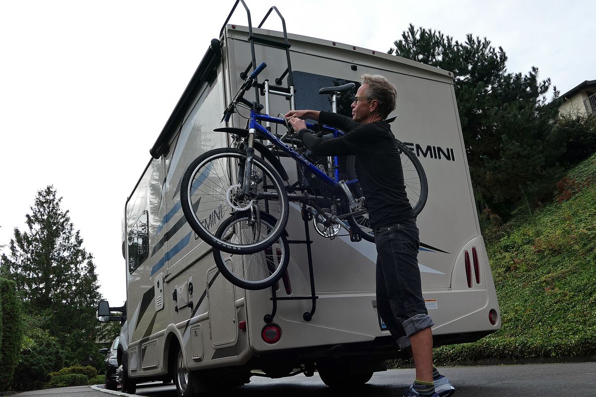 Loading up the bikes as we depart on a major trip down the West Coast.
 (John Nelson)