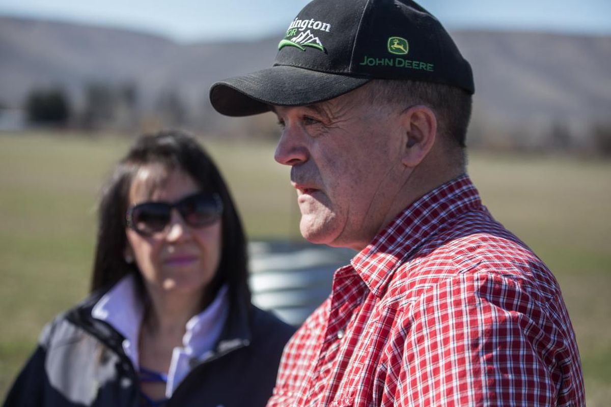 Farmers Jackie and Jeff Brunson have heard complaints from Kittitas County neighbors and others who don’t want farmland used for energy development. (Steve Ringman / The Seattle Times)