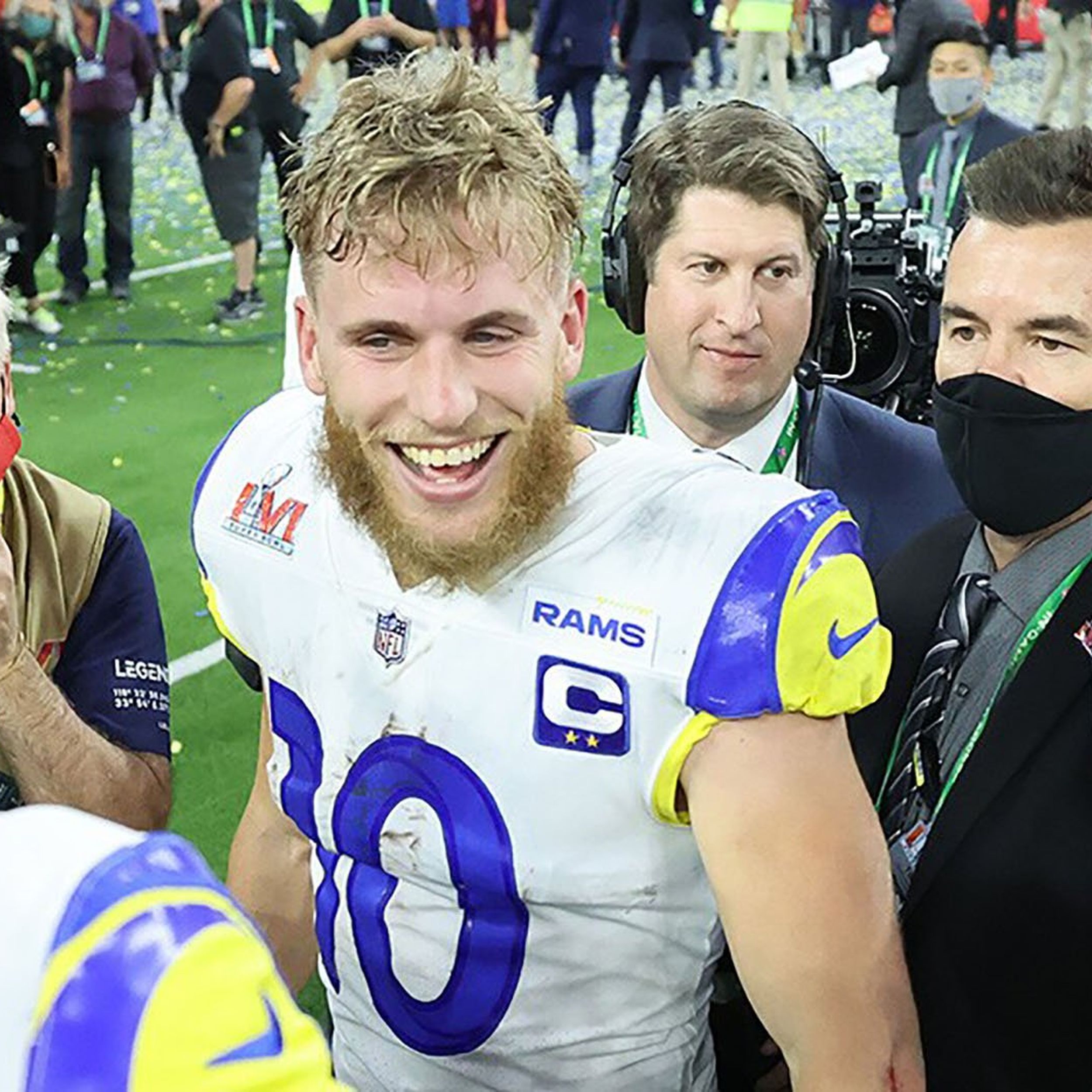 EWU's Cooper Kupp accepts Super Bowl MVP trophy in Monday morning