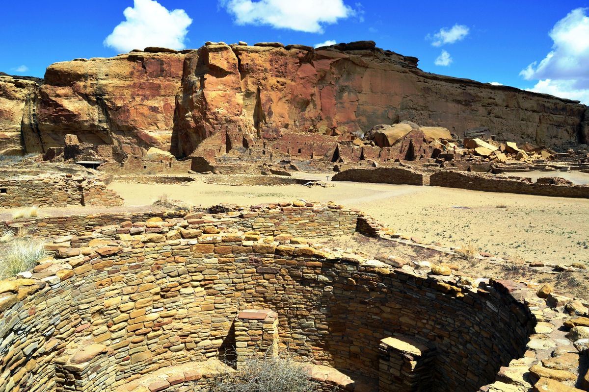 There are 40 smaller round kivas in Pueblo Bonito. They were likely used by families for religious purposes, school, and workshop. (Mike Brodwater)