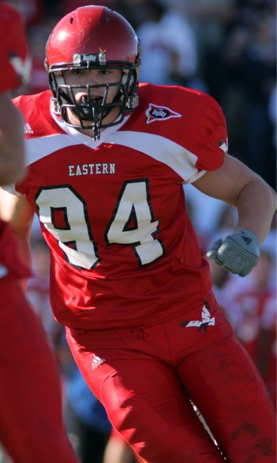 Greg Peach capped his stellar career at Eastern Washington by taking home the Buck Buchanan Award as the top defensive lineman in the Football Championship Subdivision.  EWU photo (EWU photo / The Spokesman-Review)