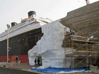 
Workers finish painting the exterior of the Titanic Museum in Branson, Mo. Visitors will enter through the mock iceberg tip. 
 (Associated Press / The Spokesman-Review)