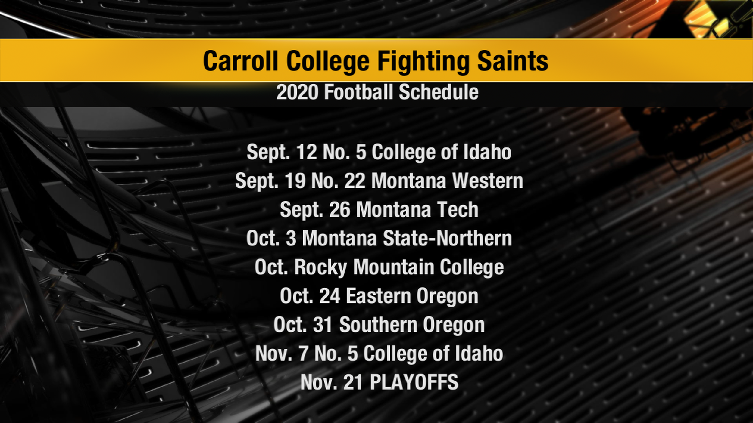 Carroll College Football Schedule | SWX Right Now - Sports for Spokane