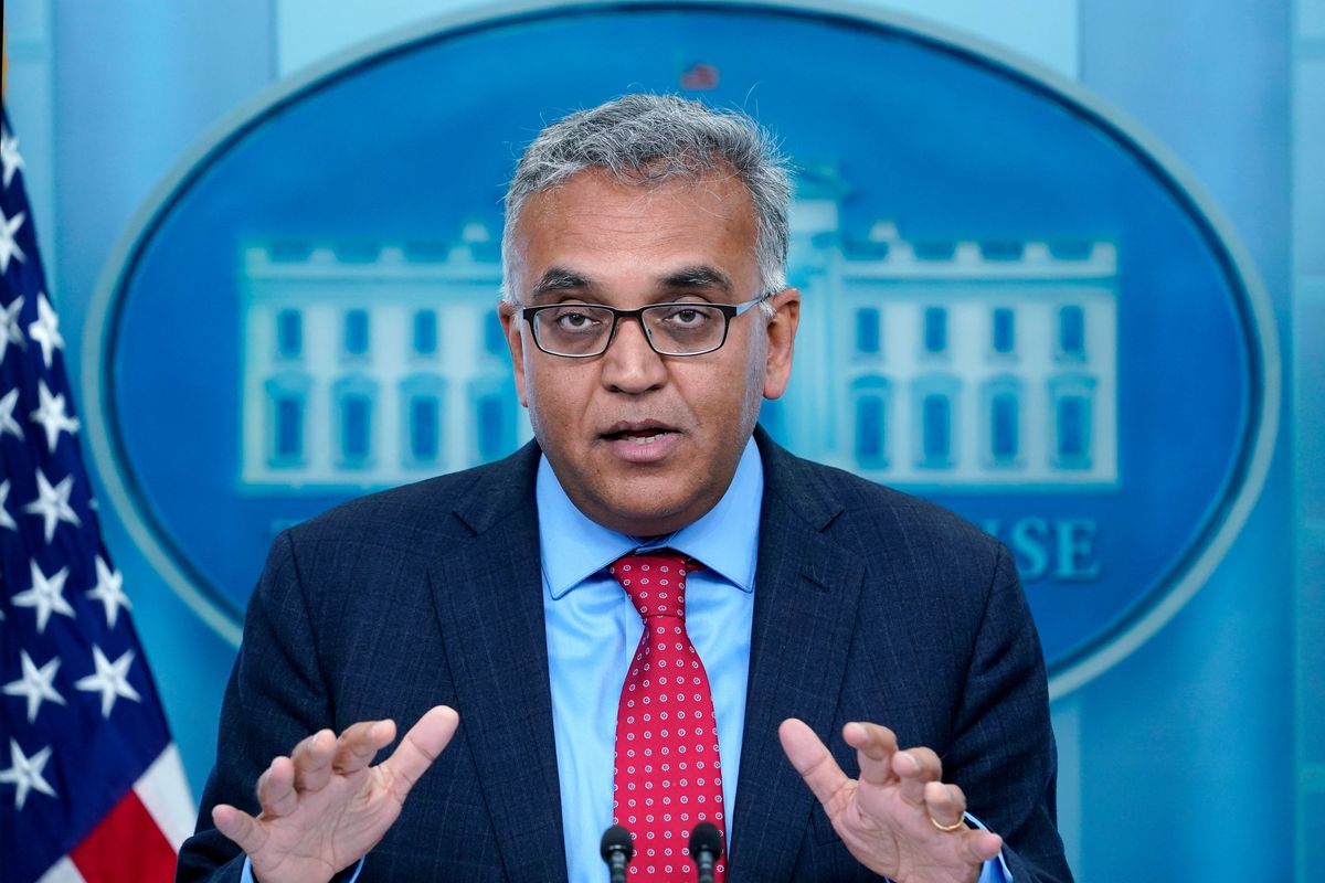 White House COVID-19 Response Coordinator Dr. Ashish Jha speaks April 26 during a daily briefing at the White House in Washington, D.C.  (Susan Walsh)