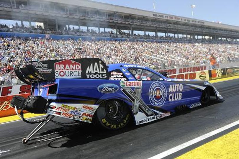 Robert Hight prepares for his qualifying run in Las Vegas, Nev. (Photo courtesy of NHRA)