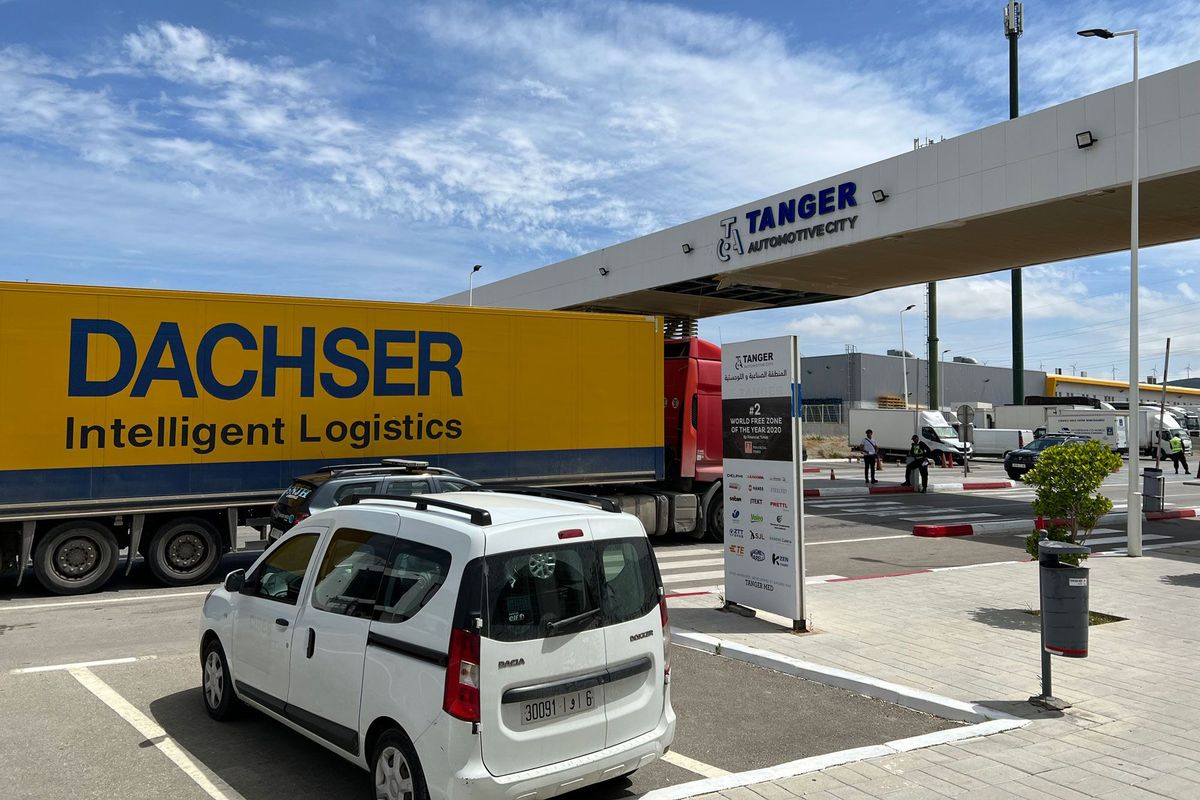 The entrance Tanger Automotive City, home to dozens of companies, is shown in Tangier, Morocco.  (Brendan Murray/Bloomberg)