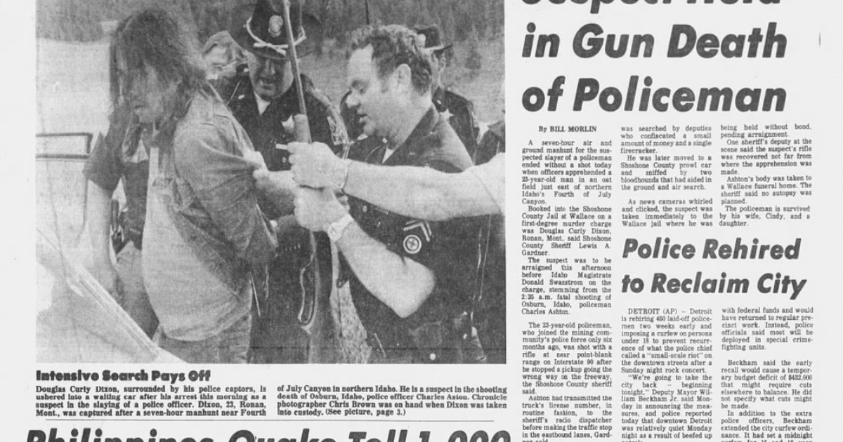 This day in history: Man suspected in Idaho police officer death arrested. Rain brings relief for crews fighting fires in CdA national forest