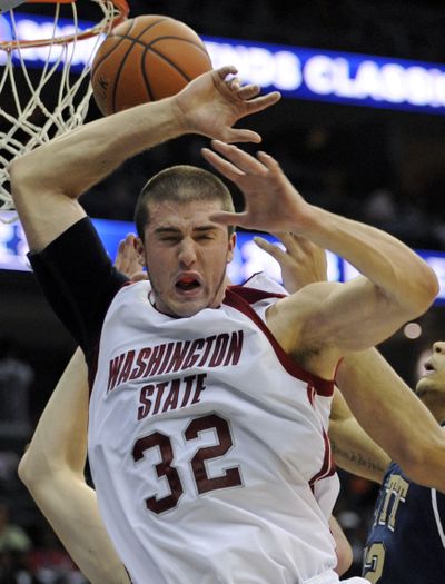 Washington State senior forward Daven Harmeling didn’t see any action in Thursday night’s game against UCLA.  (Associated Press / The Spokesman-Review)