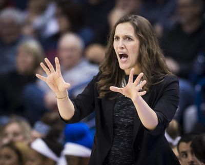 Gonzaga coach Lisa Fortier believes her Bulldogs are still the team to beat heading into the WCC tournament despite a No. 5 seed. (Colin Mulvany / The Spokesman-Review)