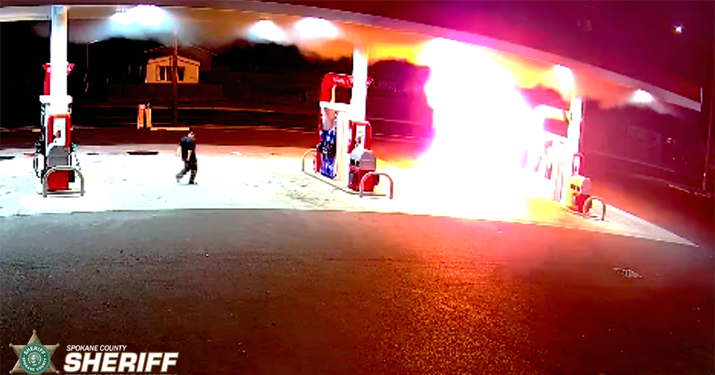 Another suspected arsonist sets blaze, this time at Mead gas pumps