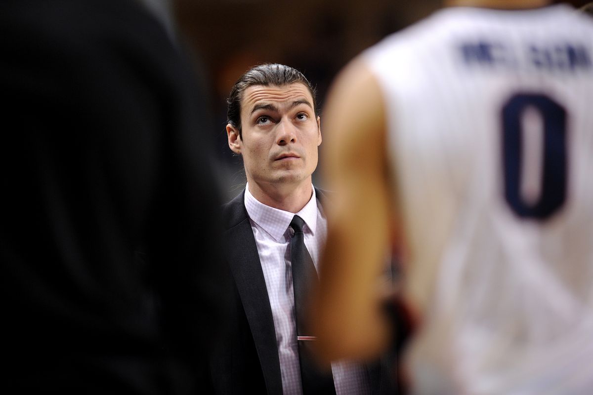 Former Gonzaga standout Adam Morrison is an assistant video coordinator this season after serving as a student coach last season. (Tyler Tjomsland)