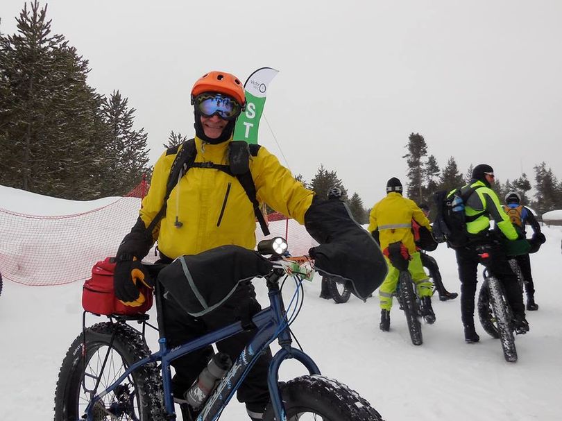 Spokane fat bike enthusiast Dan DeRuyter at the start of the 2014 Jay's Backyard Fat Pursuit in the Teton Valley of Idaho and Wyoming. (courtesy)