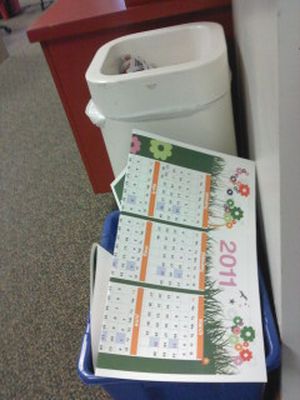 2011 calendar in garbage can for EndNotes blog