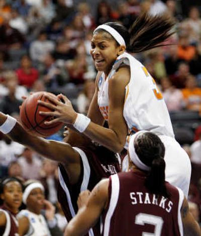 
Tennessee's Candace Parker snares a rebound in traffic. Associated Press
 (Associated Press / The Spokesman-Review)