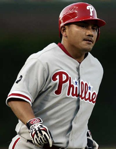 
Philadelphia's Tadahito Iguchi rounds the bases after his home run. Associated Press
 (Associated Press / The Spokesman-Review)