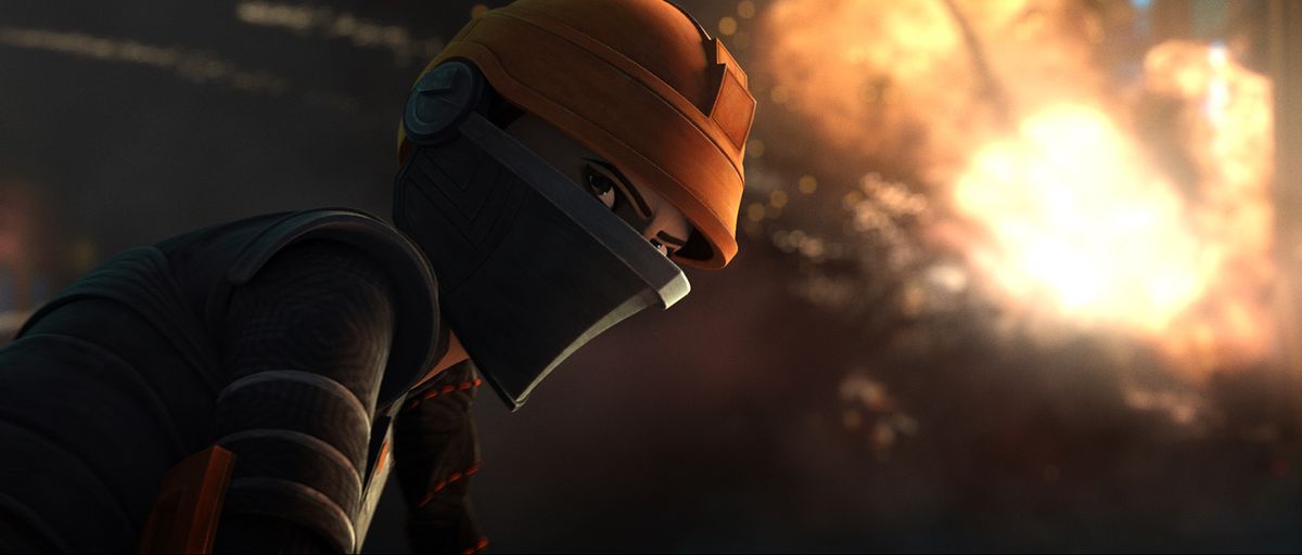 Fennec Shand in a scene from “Star Wars: The Bad Batch.”  (Lucasfilm Ltd./Disney+)