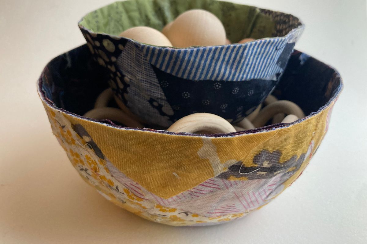 The fabric bowls aren’t food safe, but they make fun organizers.  (Katie Patterson Larson/For The Spokesman-Review)