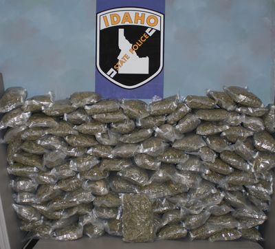 Idaho State Police seized about 120 pounds of marijuana Thursday, Dec. 13, 2012 from a vehicle traveling east on Interstate 90 in Shoshone County. (Idaho State Police)