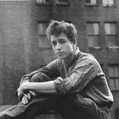 
An early but undated publicity photo of Bob Dylan in New York City from his autobiography, 