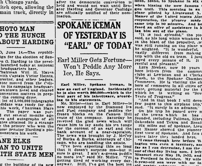 Miller inherited the title and an estate near Liverpool through the death of his grandfather, Earl Edward Miller.  (Spokane Daily Chronicle archives)