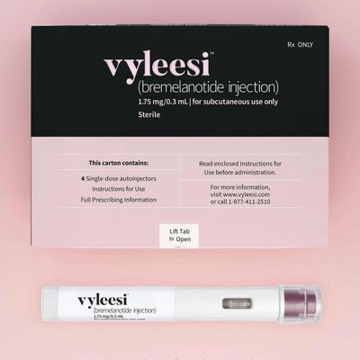 This image provided by Amag Pharmaceuticals in June 2019 shows packaging for its drug Vyleesi. The medication, approved Friday, June 21, 2019 by the U.S. Food and Drug Administration, is only the second approved to increase sexual desire in a women. (AP)